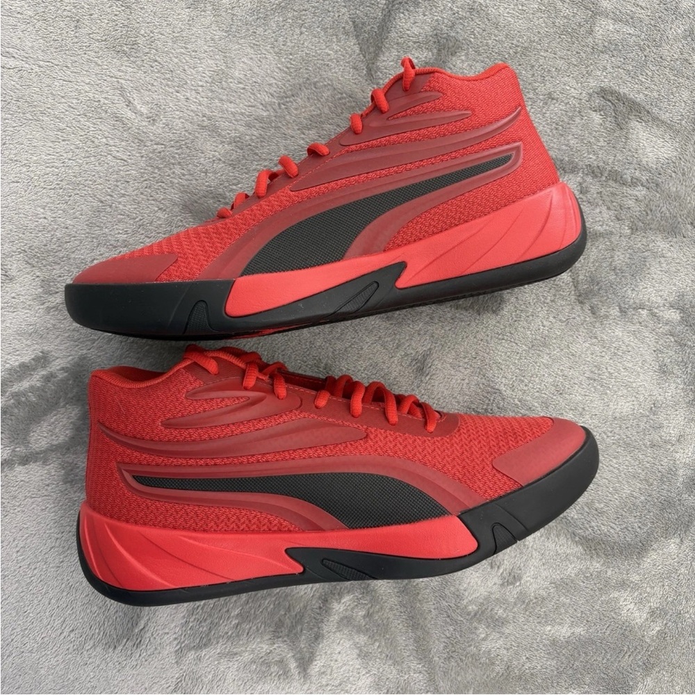 Puma Court Pro Basketball Sneakers Mens 8 Red Black Trim Shoes 310829-02 - Picture 7 of 9